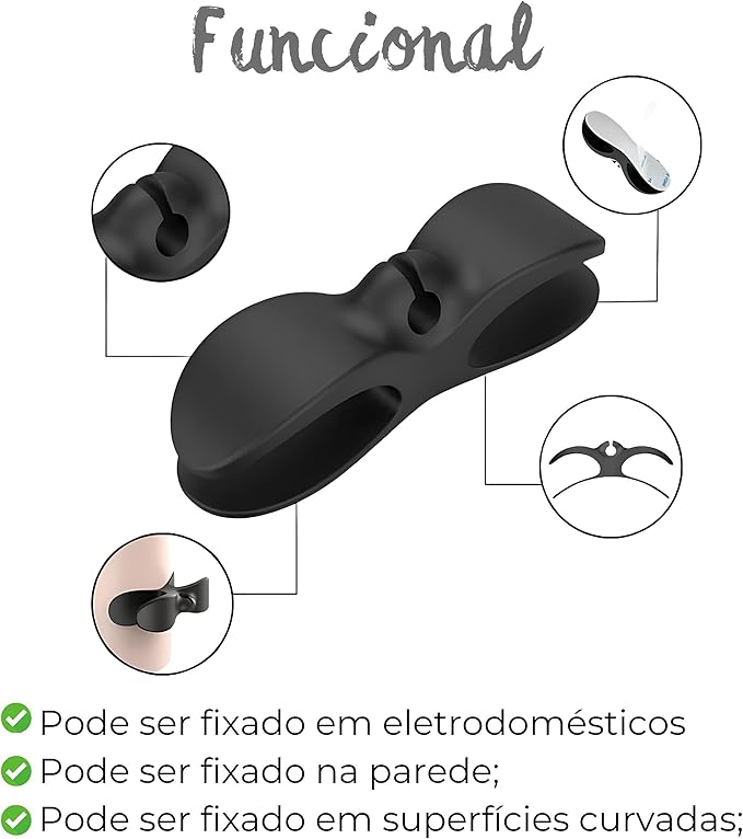 Organizador p/ Cabos e Fios (5 Peças)
