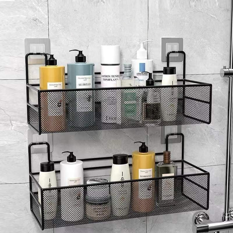 Kit 2 Prateleiras Suporte Organizador De Parede Para Banheiro